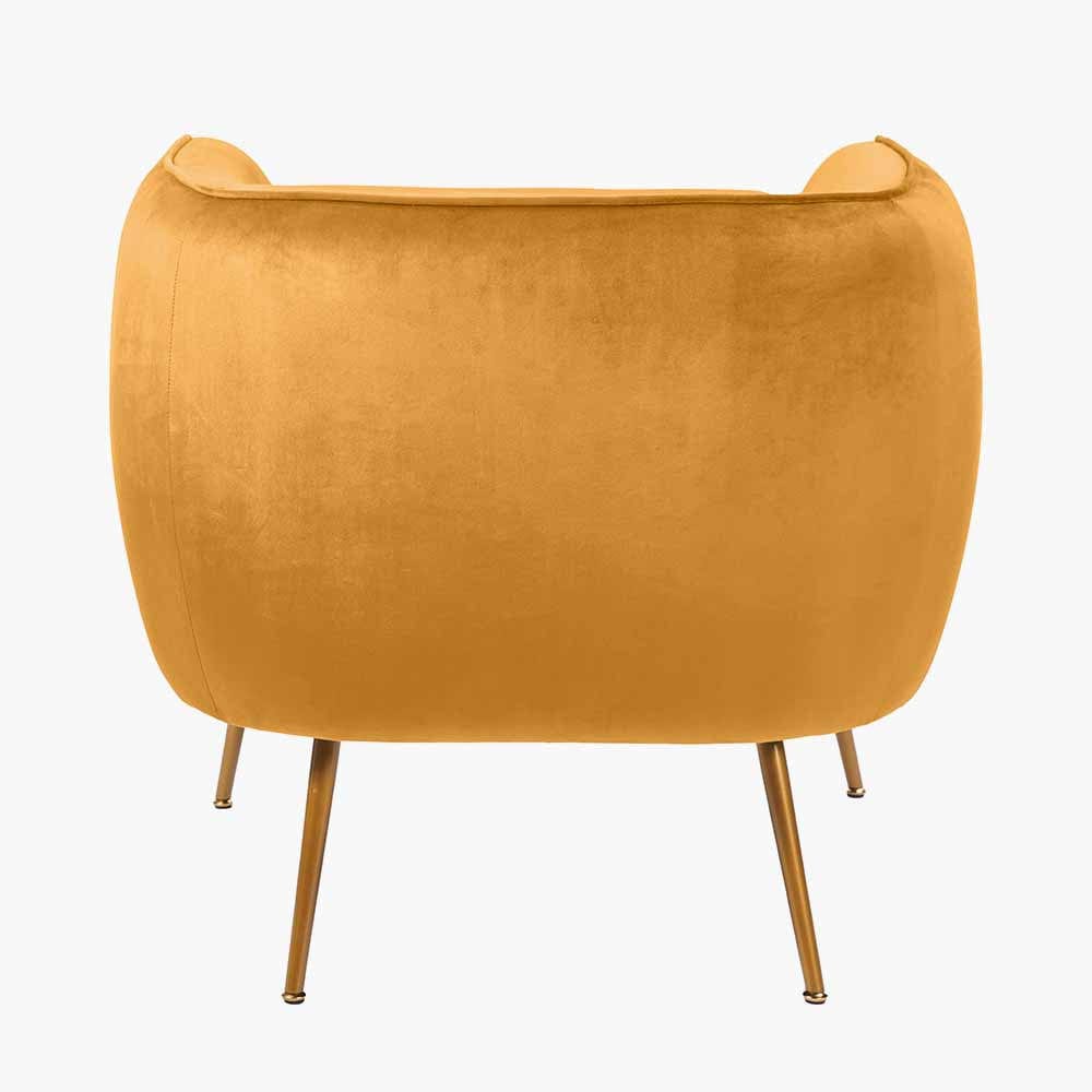Lucca Gold Velvet and Metal Armchair.