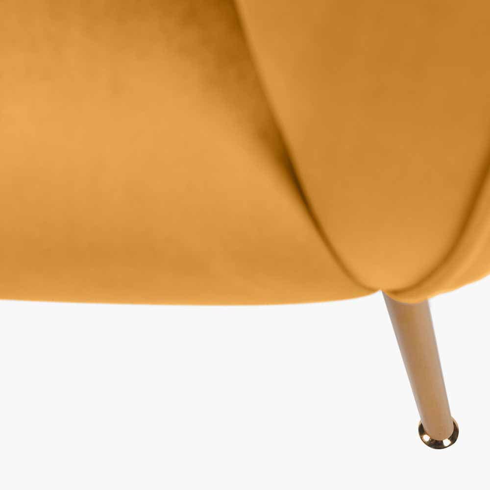 Lucca Gold Velvet and Metal Armchair.