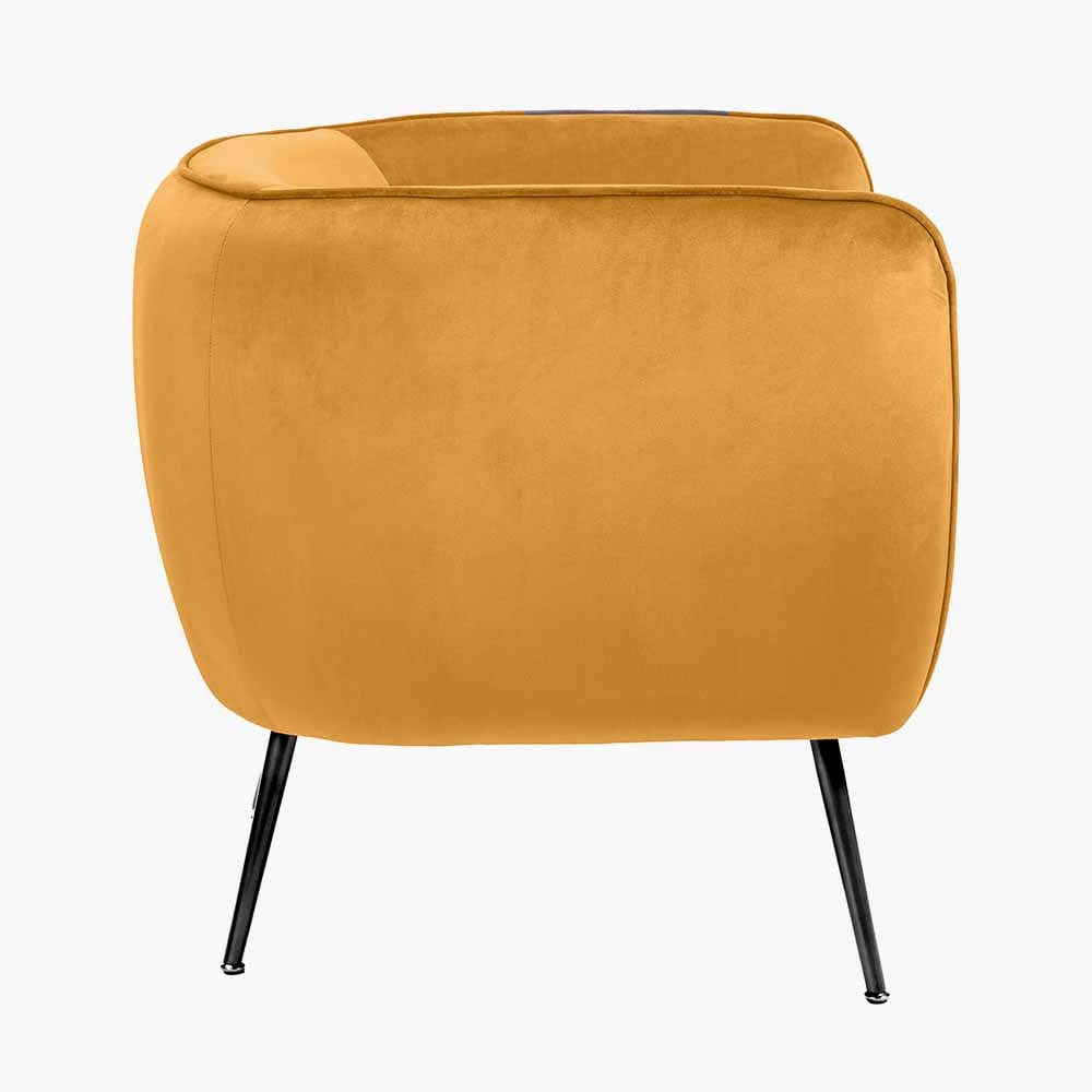 Lucca Gold Velvet and Metal Armchair.