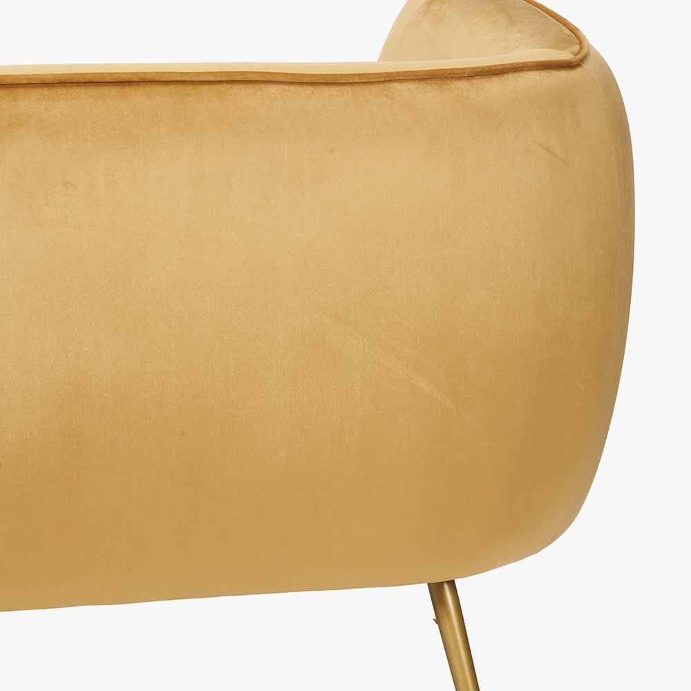 Lucca Gold Velvet and Metal Sofa.