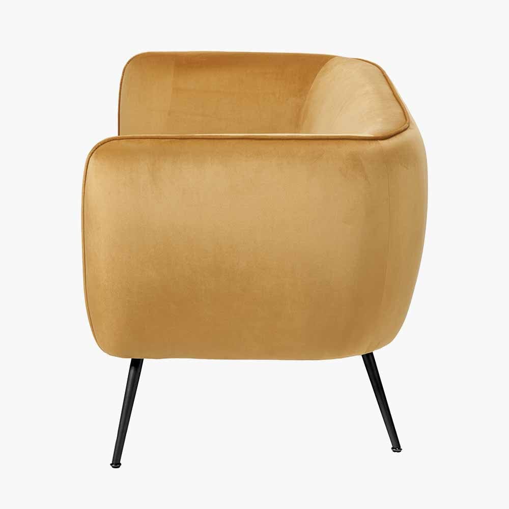 Lucca Gold Velvet and Metal Sofa.