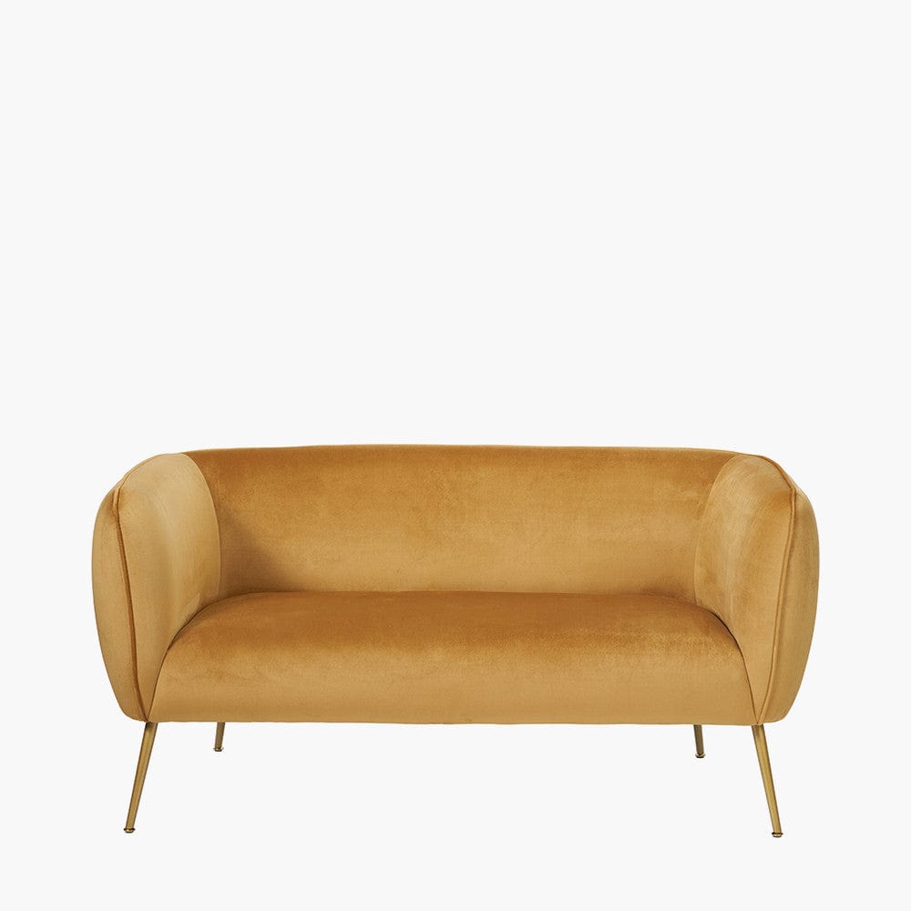 Lucca Gold Velvet and Metal Sofa.