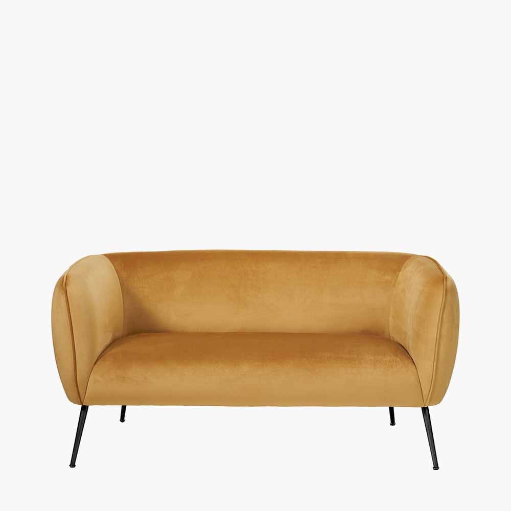 Lucca Gold Velvet and Metal Sofa.