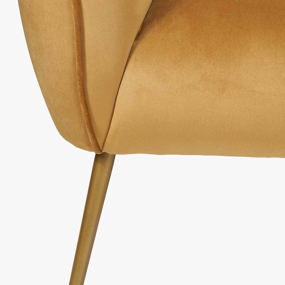 Lucca Gold Velvet and Metal Sofa.