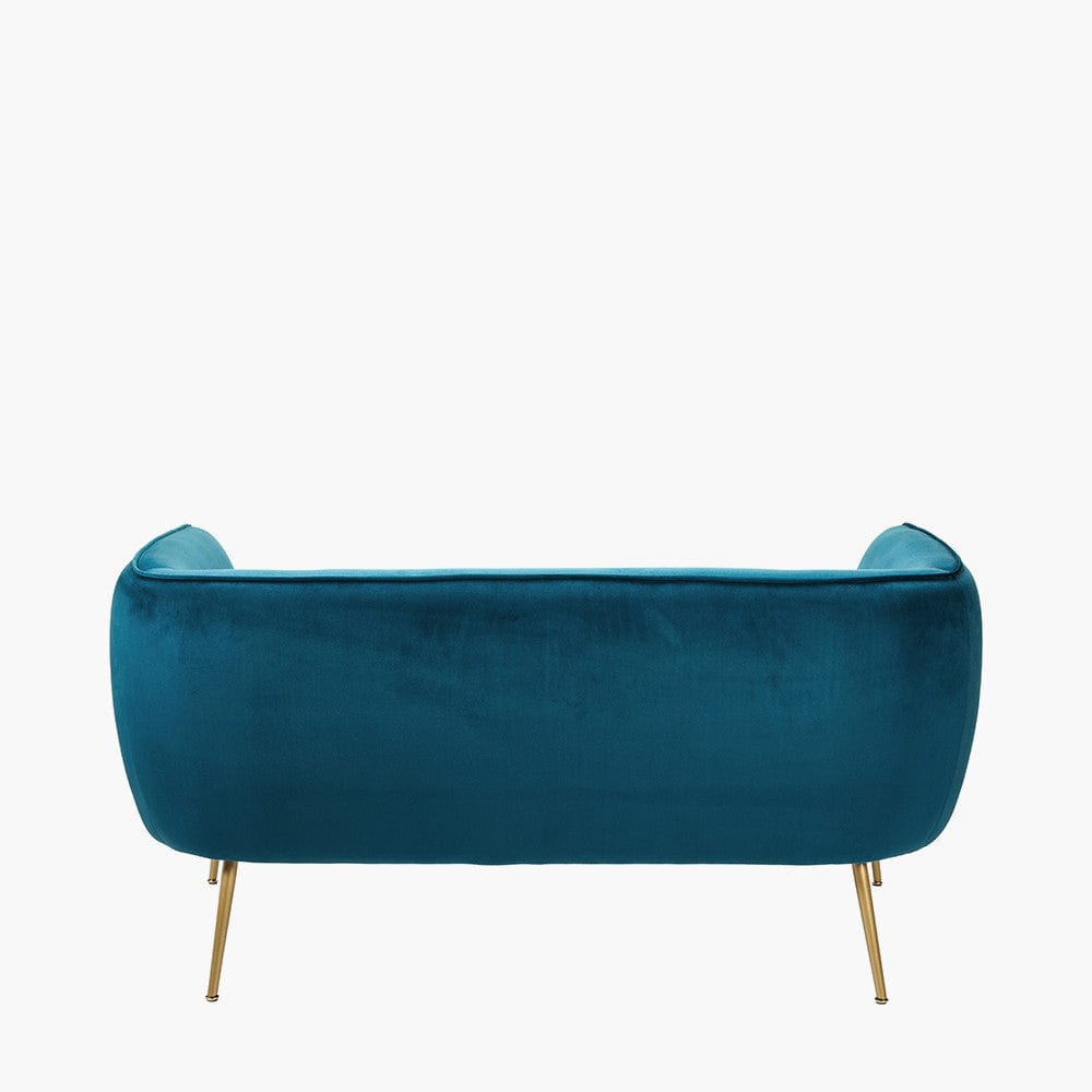 Lucca Sapphire Blue Velvet and Metal Sofa.