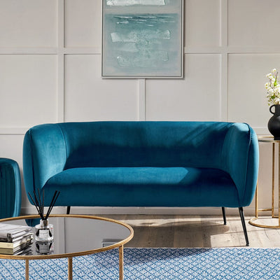 Pacific Lifestyle Living Lucca Sapphire Blue Velvet and Metal Sofa House of Isabella UK