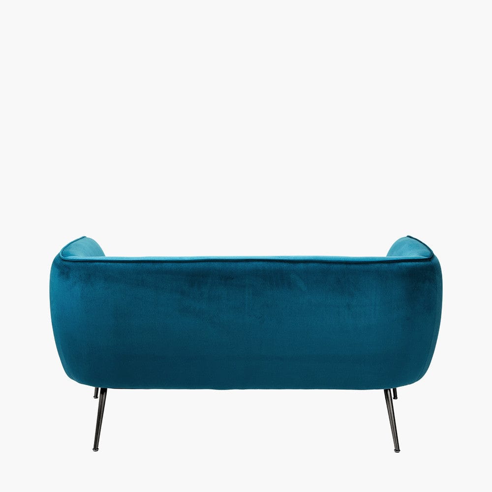 Lucca Sapphire Blue Velvet and Metal Sofa.