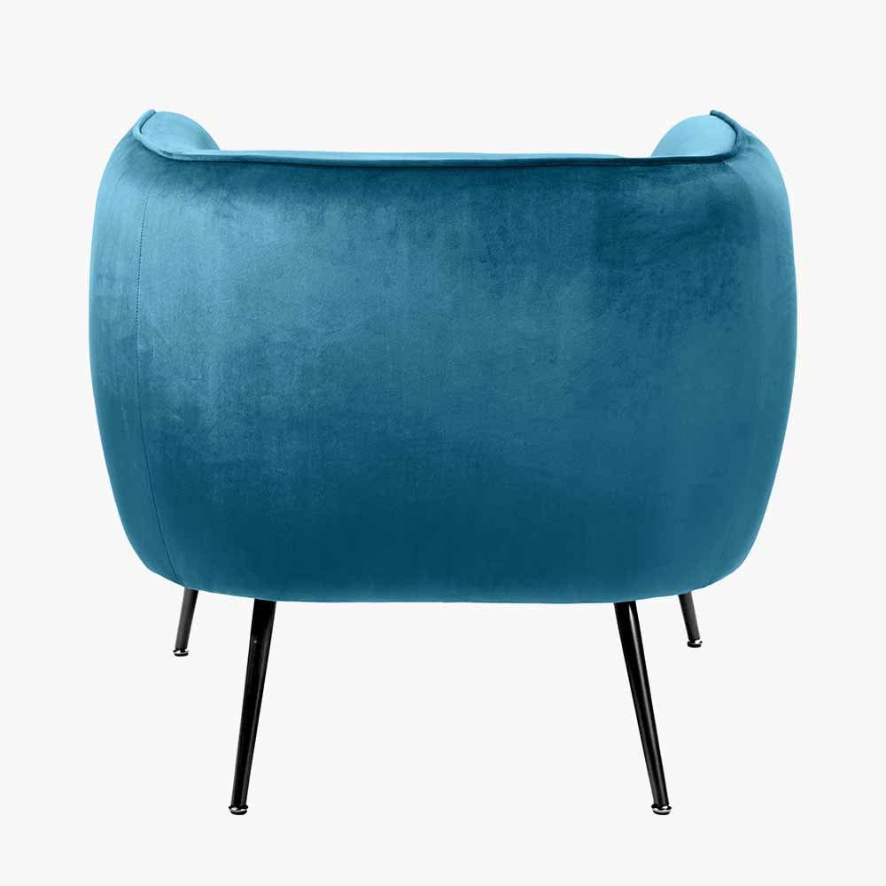 Pacific Lifestyle Living Lucca Sapphire Blue Velvet Chair with Gold Legs House of Isabella UK