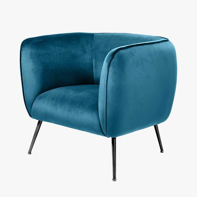 Pacific Lifestyle Living Lucca Sapphire Blue Velvet Chair with Gold Legs House of Isabella UK