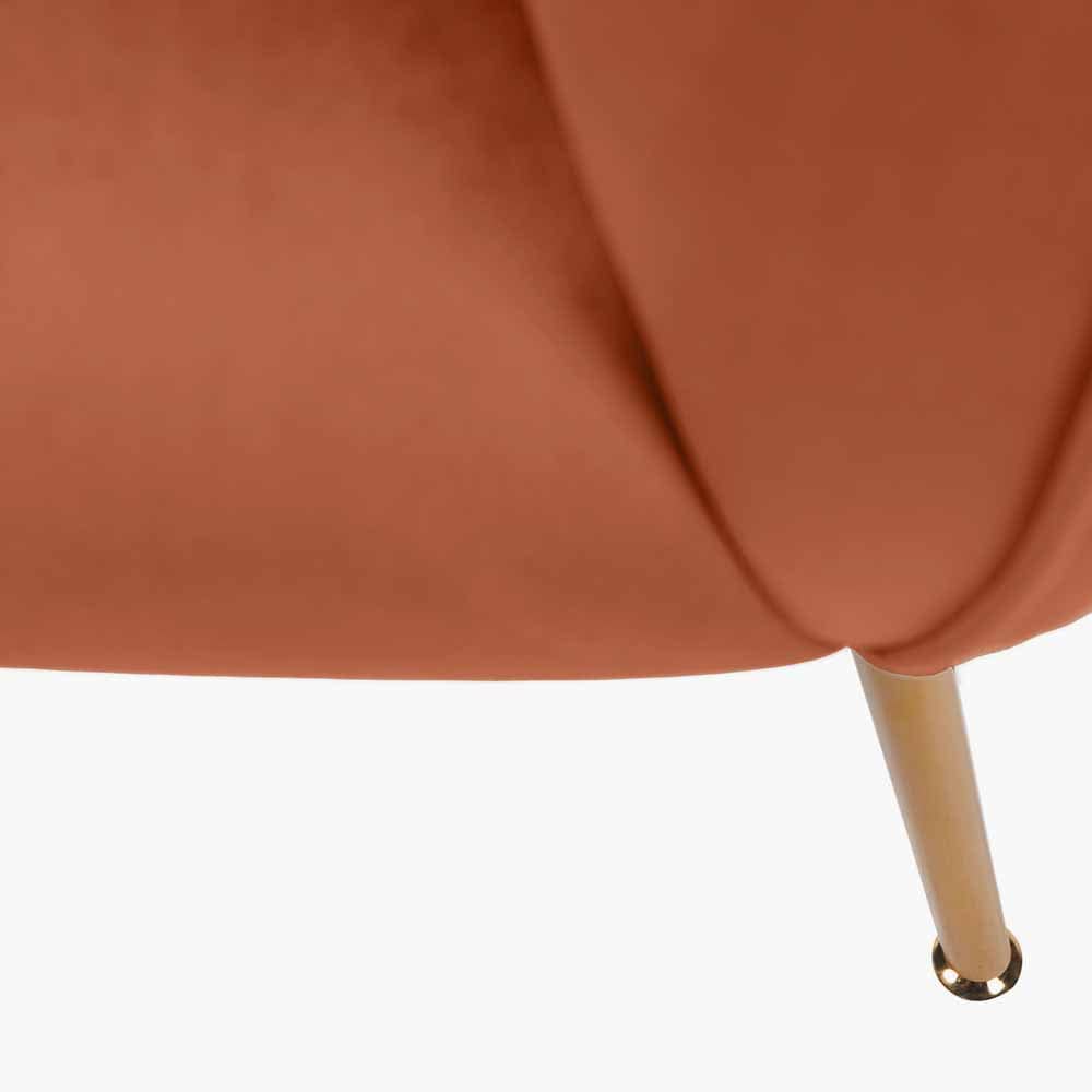 Lucca Tobacco Velvet and Metal Armchair.