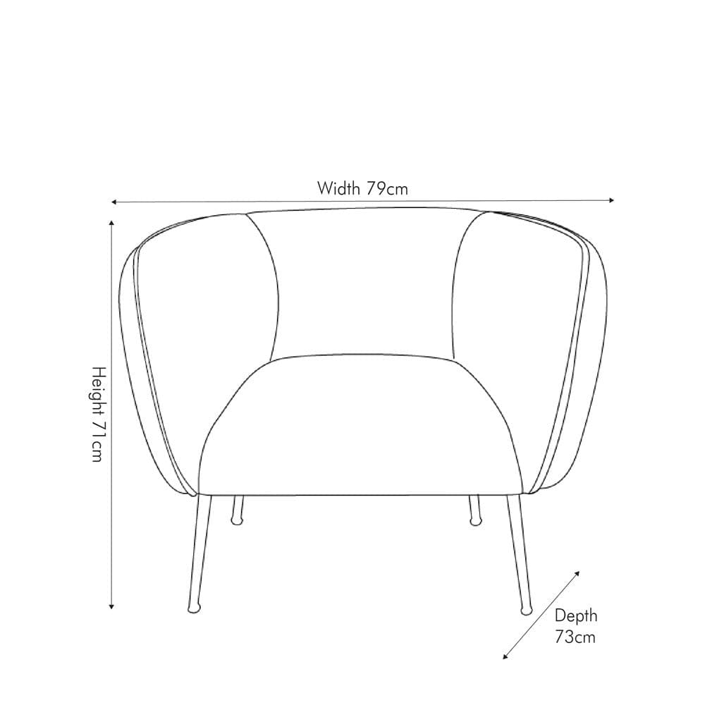 Lucca Tobacco Velvet and Metal Armchair.