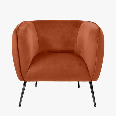 Pacific Lifestyle Living Lucca Tobacco Velvet and Metal Armchair House of Isabella UK