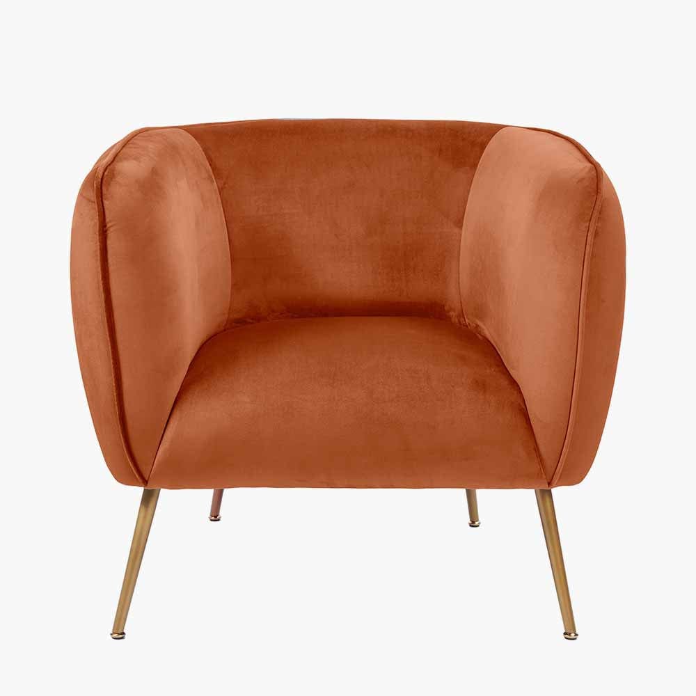 Pacific Lifestyle Living Lucca Tobacco Velvet and Metal Armchair House of Isabella UK