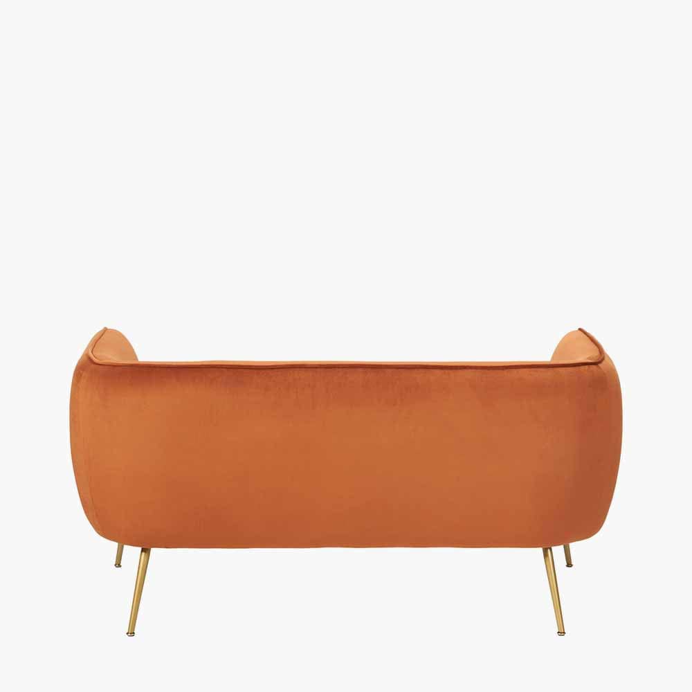 Lucca Tobacco Velvet and Metal Sofa.