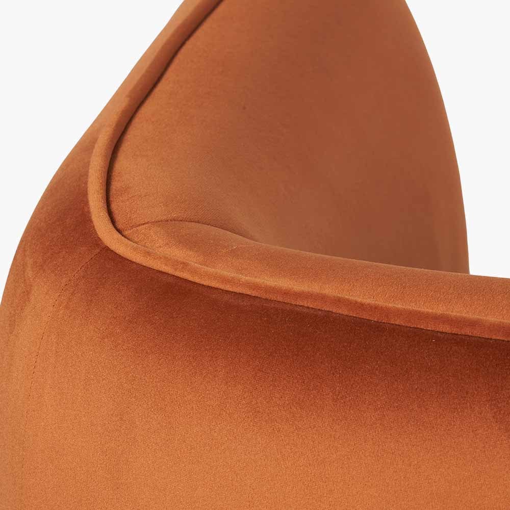 Lucca Tobacco Velvet and Metal Sofa.