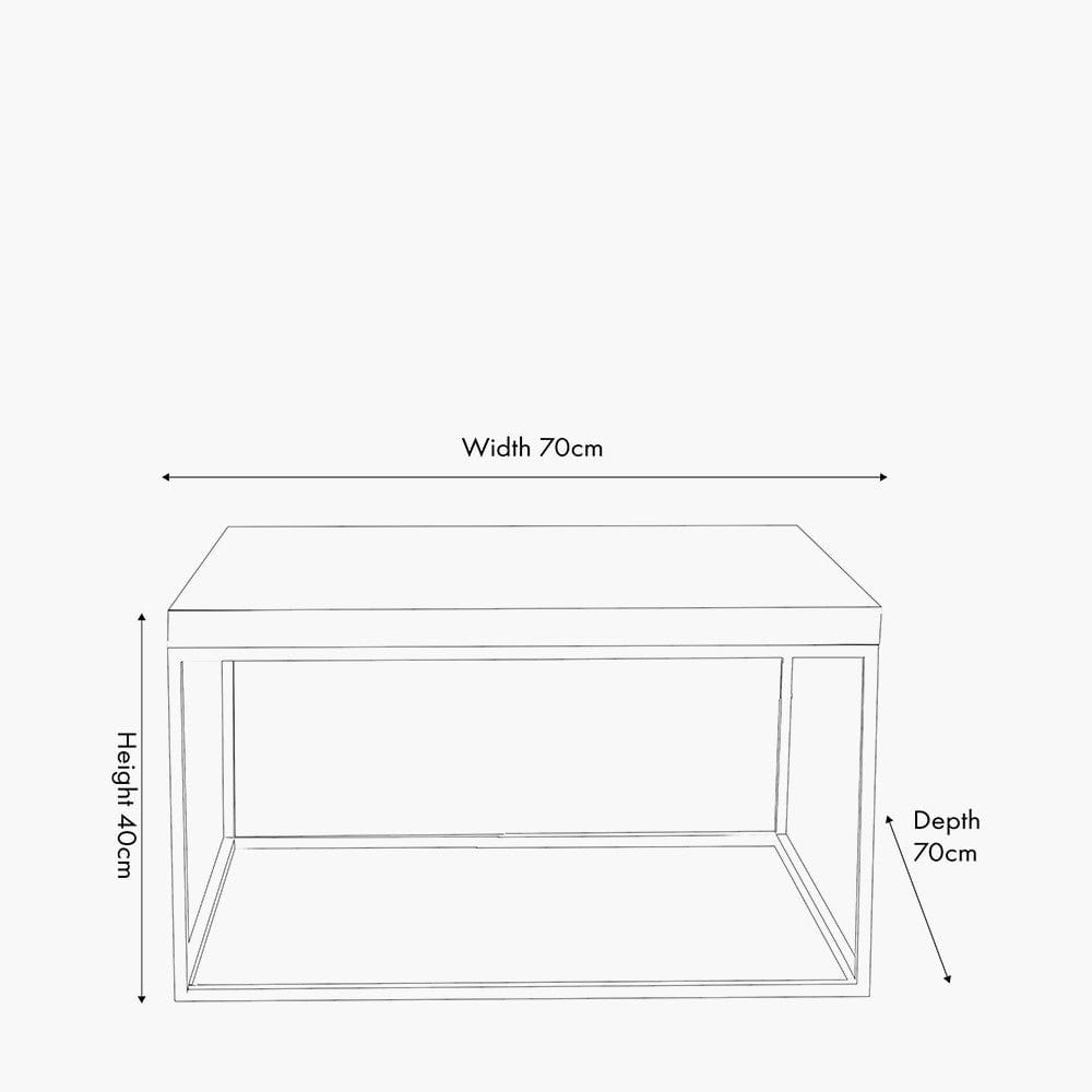 Pacific Lifestyle Living Madison Beige Granite and Burnished Gold Metal Square Coffee Table House of Isabella UK