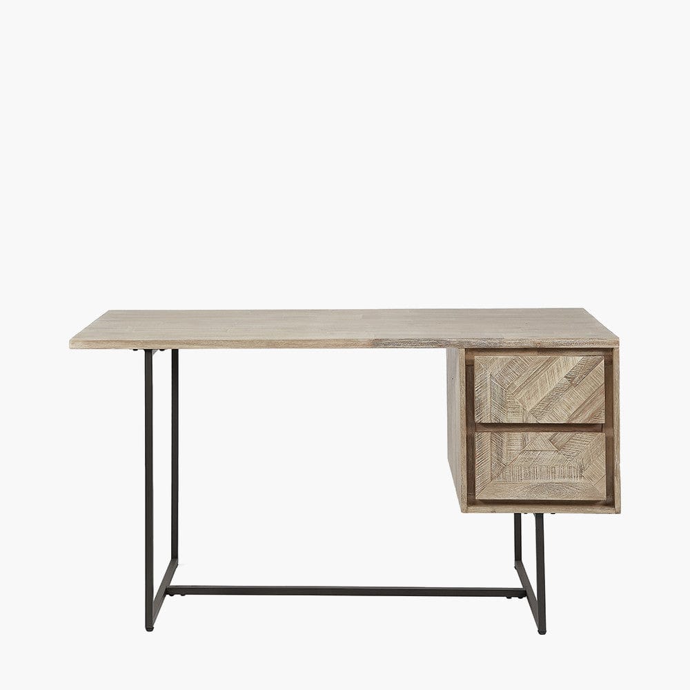 Marca Acacia Wood 2 Drawer Desk.
