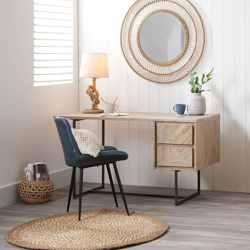 Marca Acacia Wood 2 Drawer Desk.