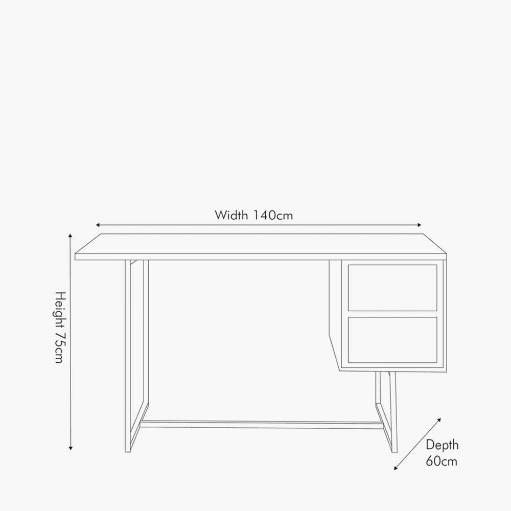 Pacific Lifestyle Living Marca Acacia Wood 2 Drawer Desk House of Isabella UK