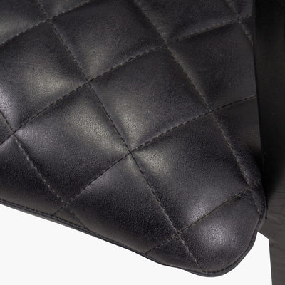 Pacific Lifestyle Living Marchetti Ash Black Leather and Black Metal Arm Chair House of Isabella UK