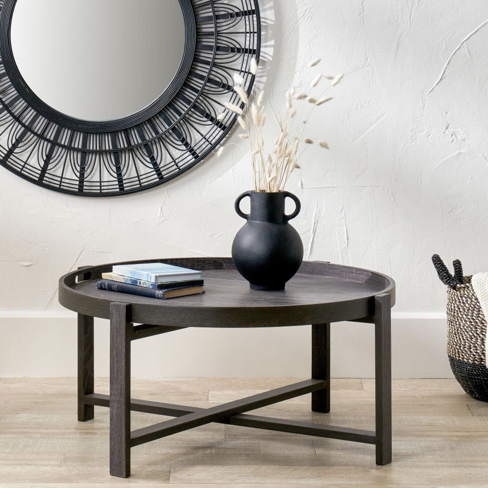 Marmara Dark Grey Oak Veneer Coffee Table.