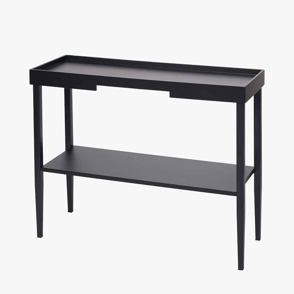 Marnie Black Wood Veneer Console Table.