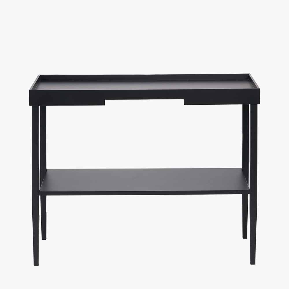 Marnie Black Wood Veneer Console Table.
