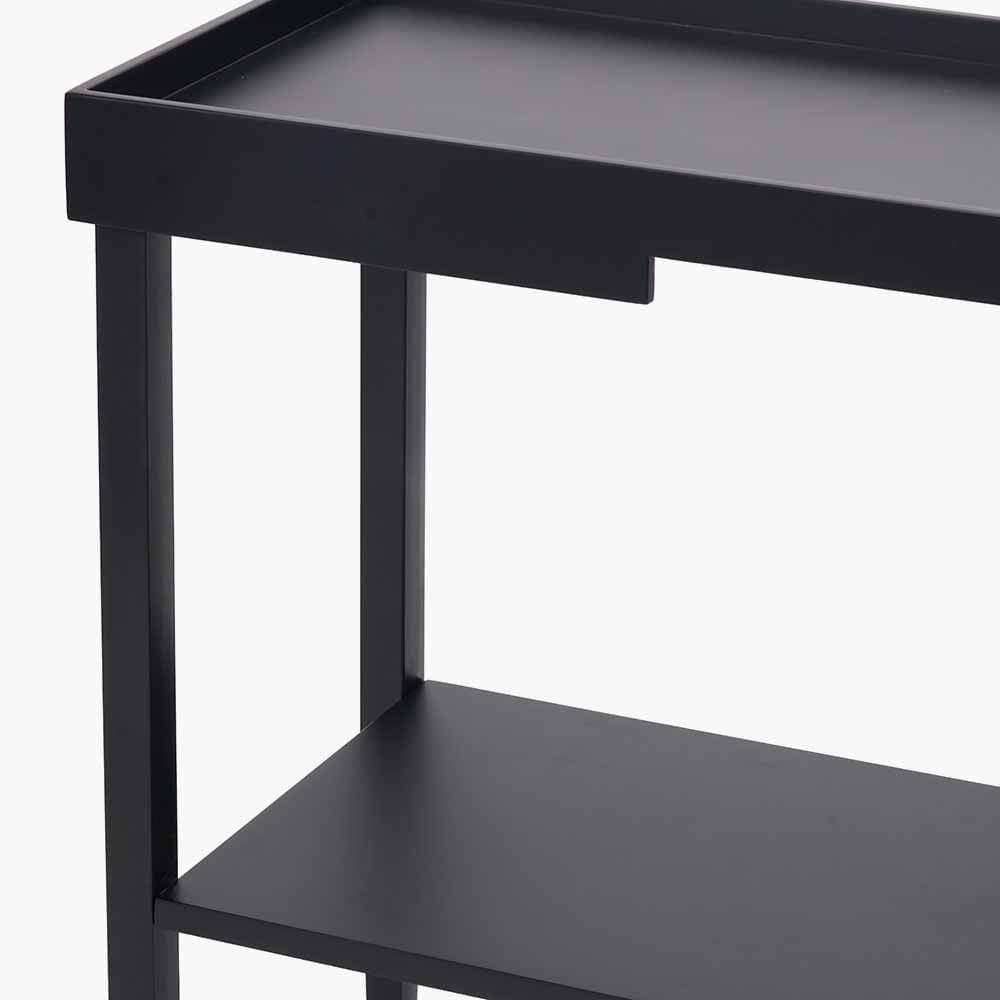 Marnie Black Wood Veneer Console Table.