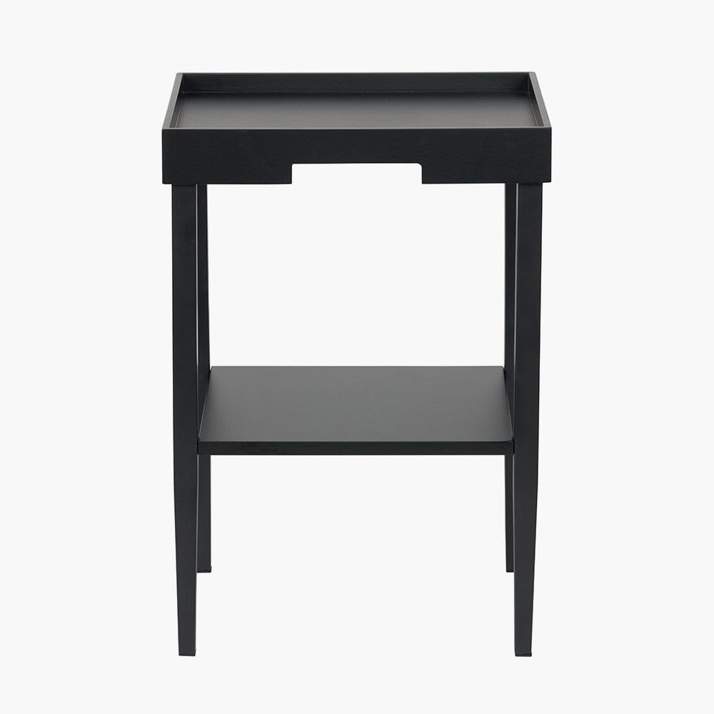 Marnie Black Wood Veneer Side Table.