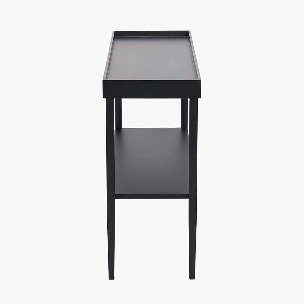 Marnie Black Wood Veneer Side Table.