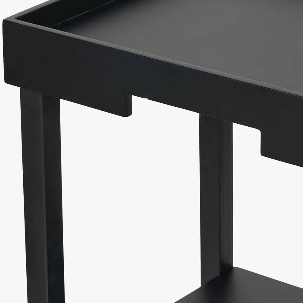 Marnie Black Wood Veneer Side Table.