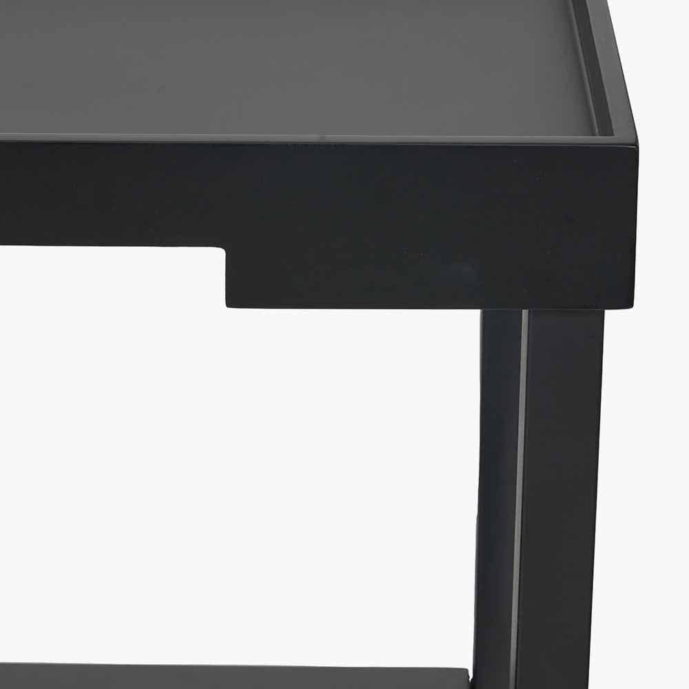 Marnie Black Wood Veneer Side Table.