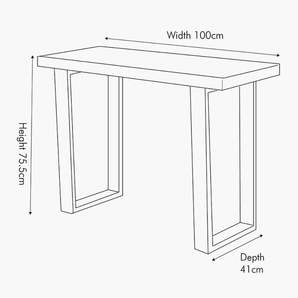 Pacific Lifestyle Living Mashu Matt Black Mango Wood and Iron Console Table House of Isabella UK