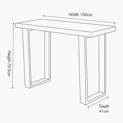 Pacific Lifestyle Living Mashu Matt Black Mango Wood and Iron Console Table House of Isabella UK