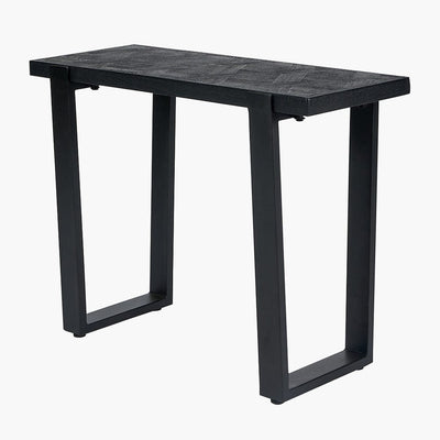 Pacific Lifestyle Living Mashu Matt Black Mango Wood and Iron Console Table House of Isabella UK