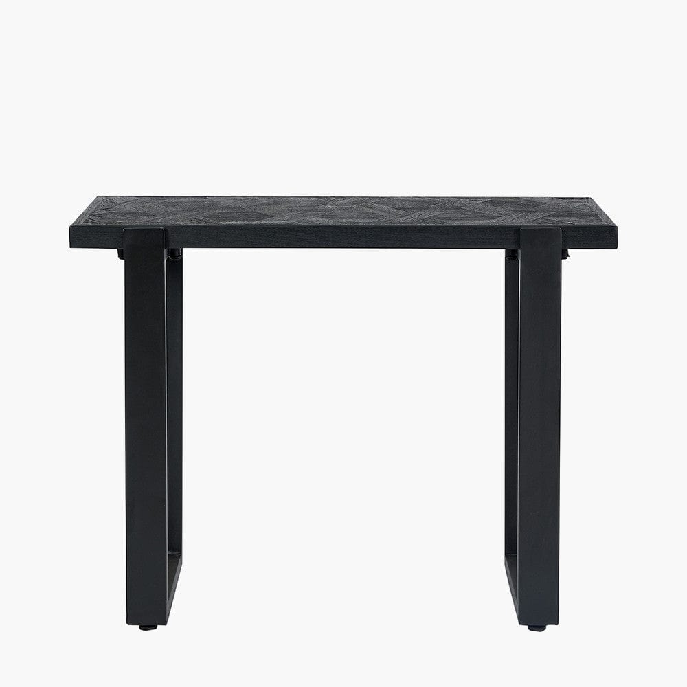 Pacific Lifestyle Living Mashu Matt Black Mango Wood and Iron Console Table House of Isabella UK