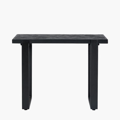 Pacific Lifestyle Living Mashu Matt Black Mango Wood and Iron Console Table House of Isabella UK