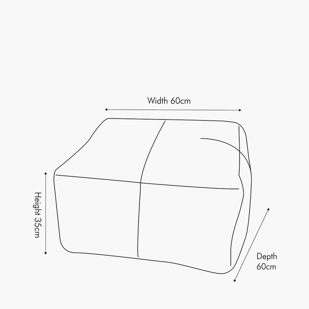 Matteo Natural Tan Leather Square Pouffe.