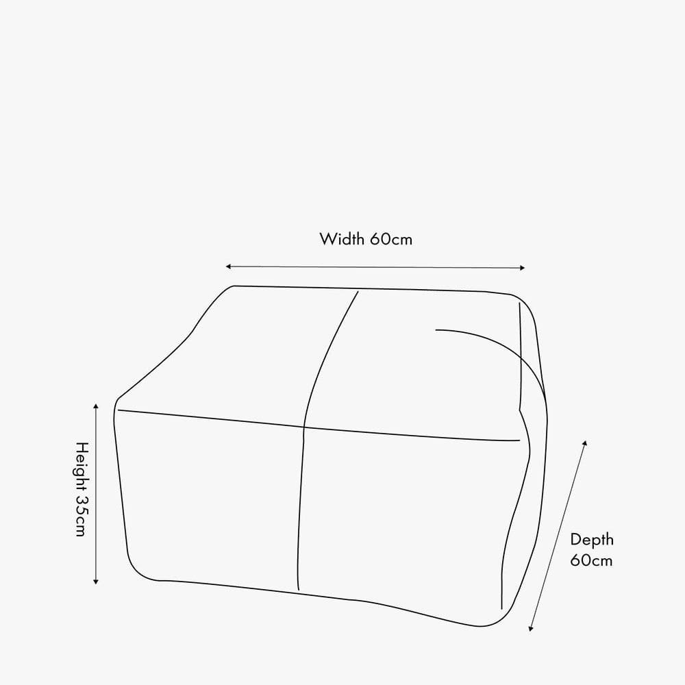 Matteo Peppercorn Leather Square Pouffe.