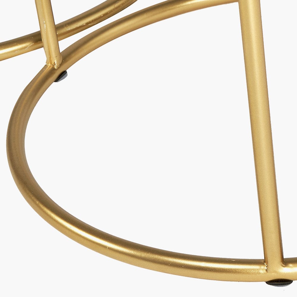 Milly S/2 Green Marble and Gold Metal Side Tables.