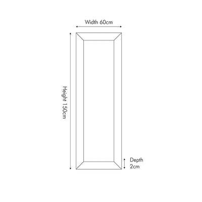 Pacific Lifestyle Living Mirrored Glass Rectangular Floor Mirror House of Isabella UK