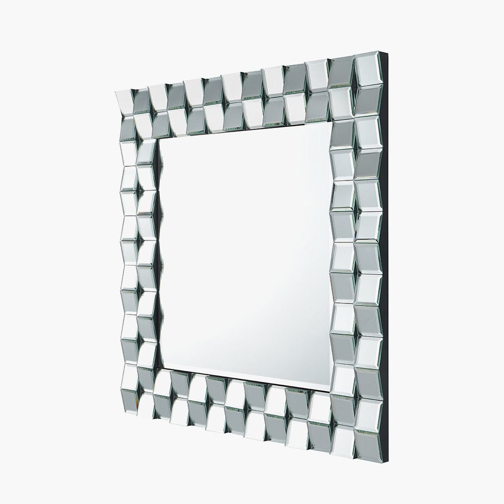 Mirrored Glass Tile Square Wall Mirror.