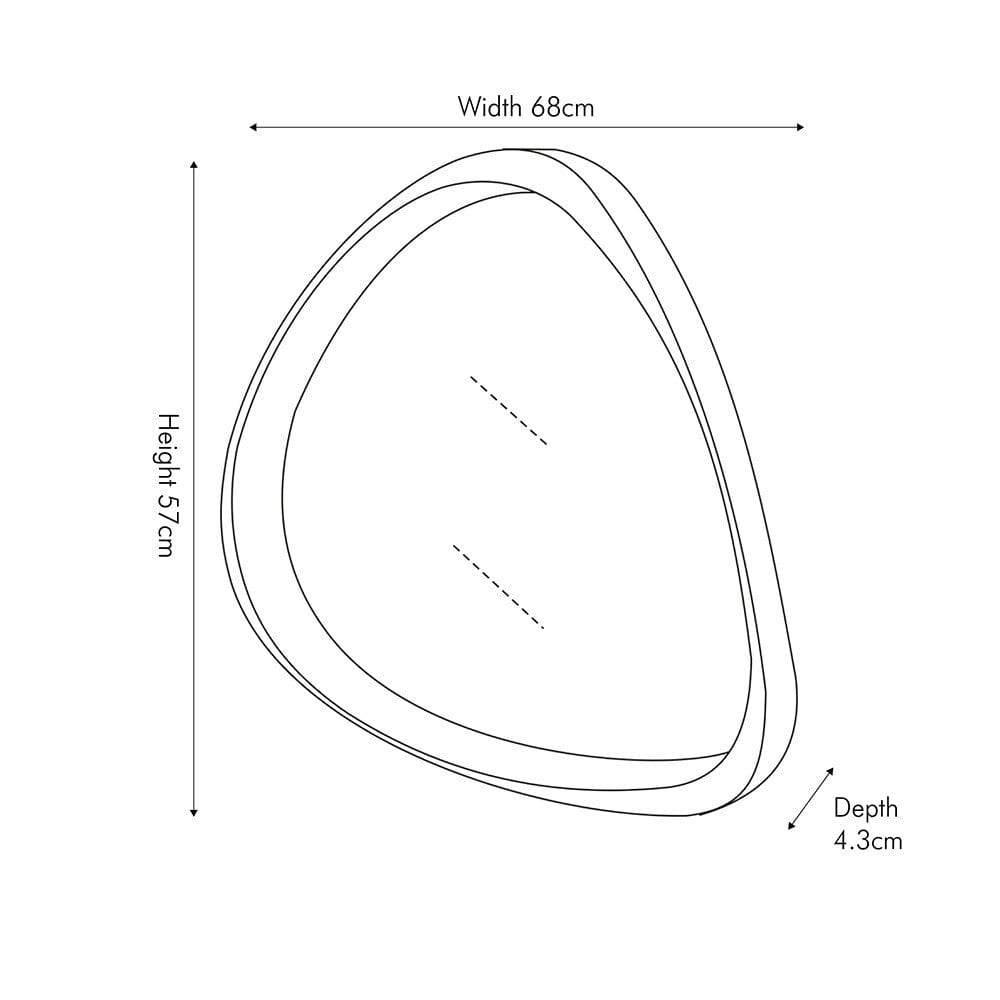 Natural Wood Veneer Curved Wall Mirror.