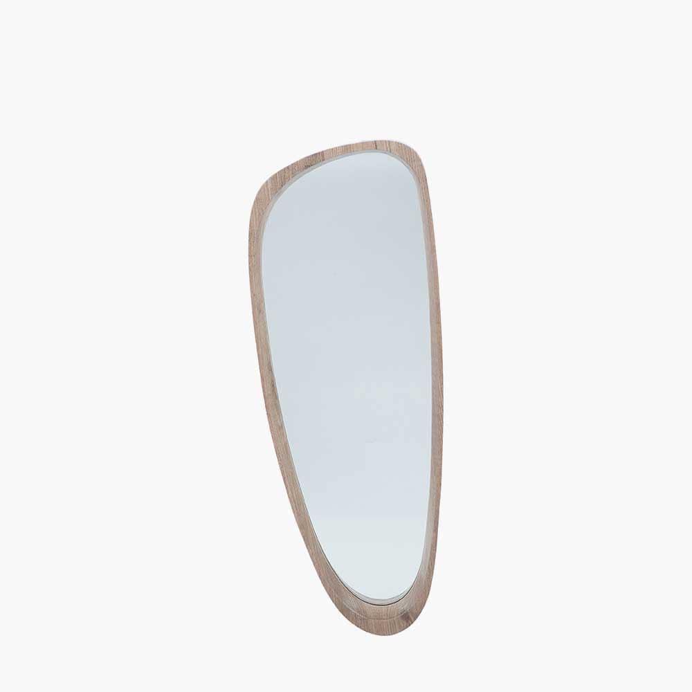 Pacific Lifestyle Living Natural Wood Veneer Teardrop Shaped Wall Mirror House of Isabella UK