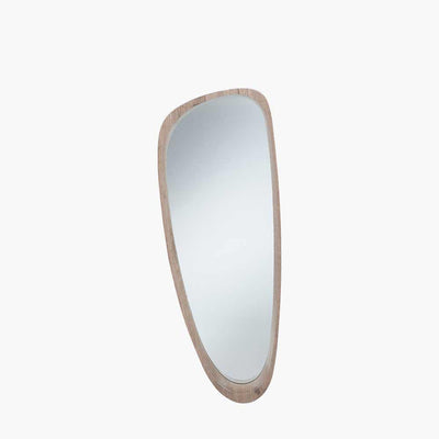 Pacific Lifestyle Living Natural Wood Veneer Teardrop Shaped Wall Mirror House of Isabella UK