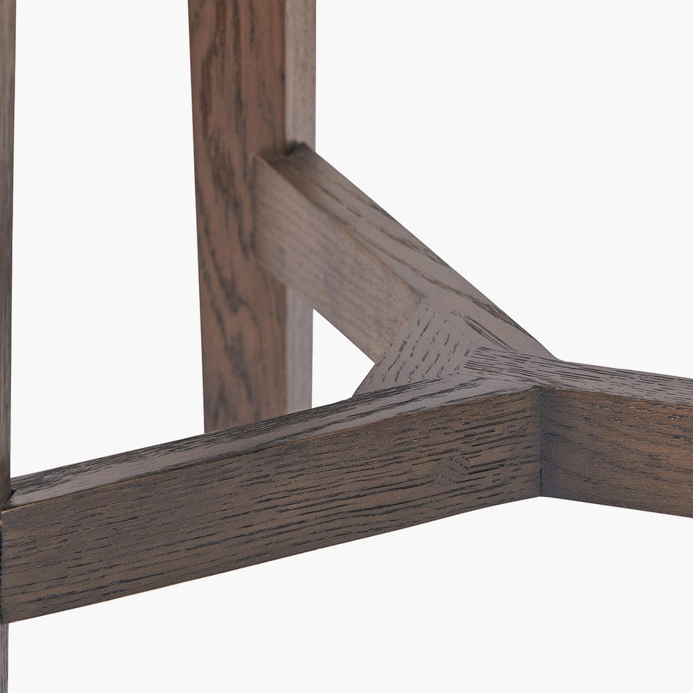 Raie Dark Brown Ribbed Oak and Pine Wood 1 Drawer Unit.