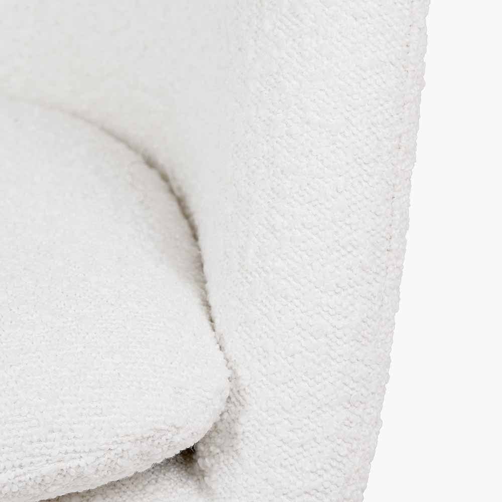 Rosolini Bouclé Fabric and Black Metal Swivel Rise and Fall Chair.