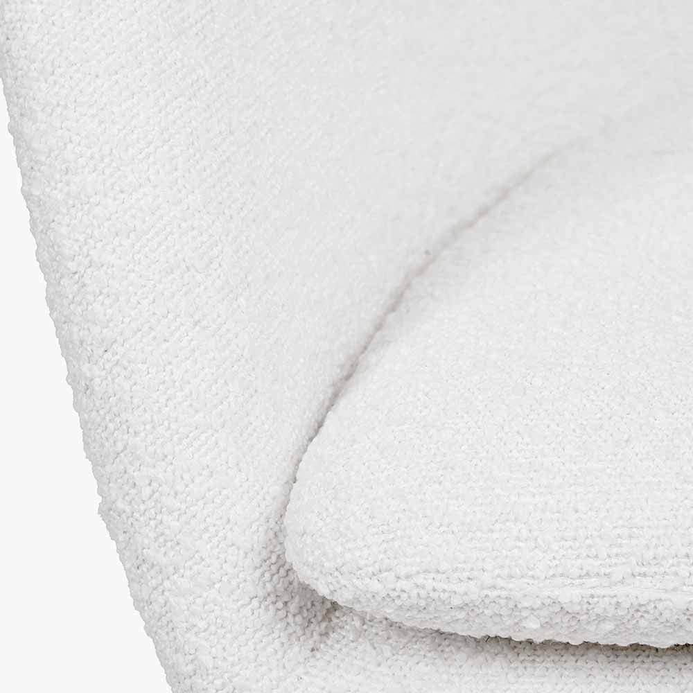 Rosolini Bouclé Fabric and Black Metal Swivel Rise and Fall Chair.