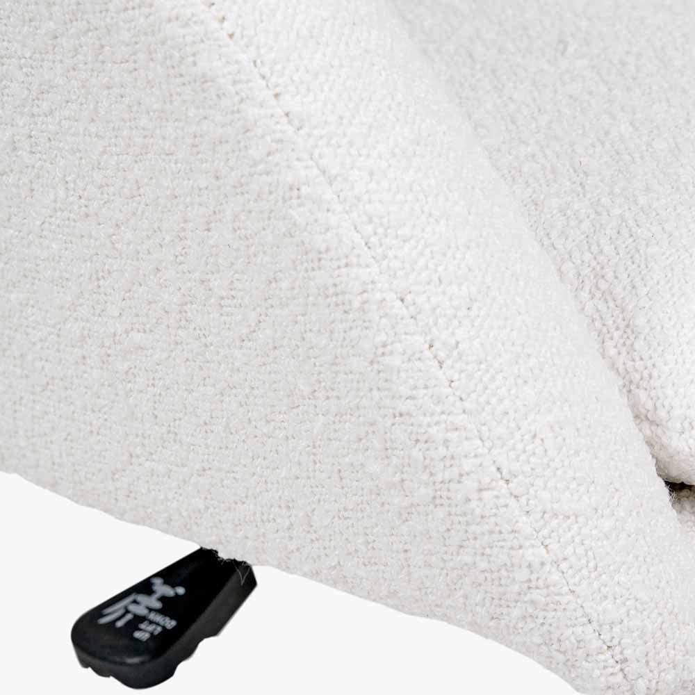 Rosolini Bouclé Fabric and Black Metal Swivel Rise and Fall Chair.