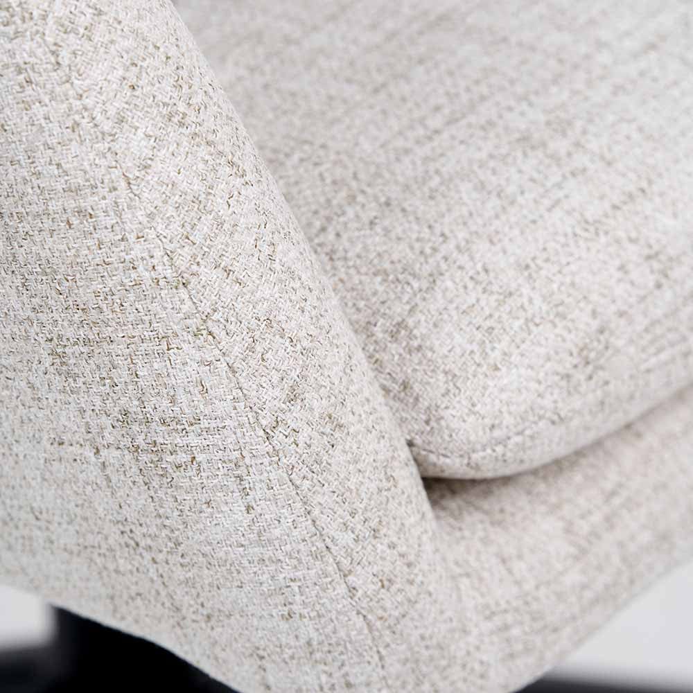 Rosolini Pebble Linen Mix and Black Metal Swivel Rise and Fall Chair.